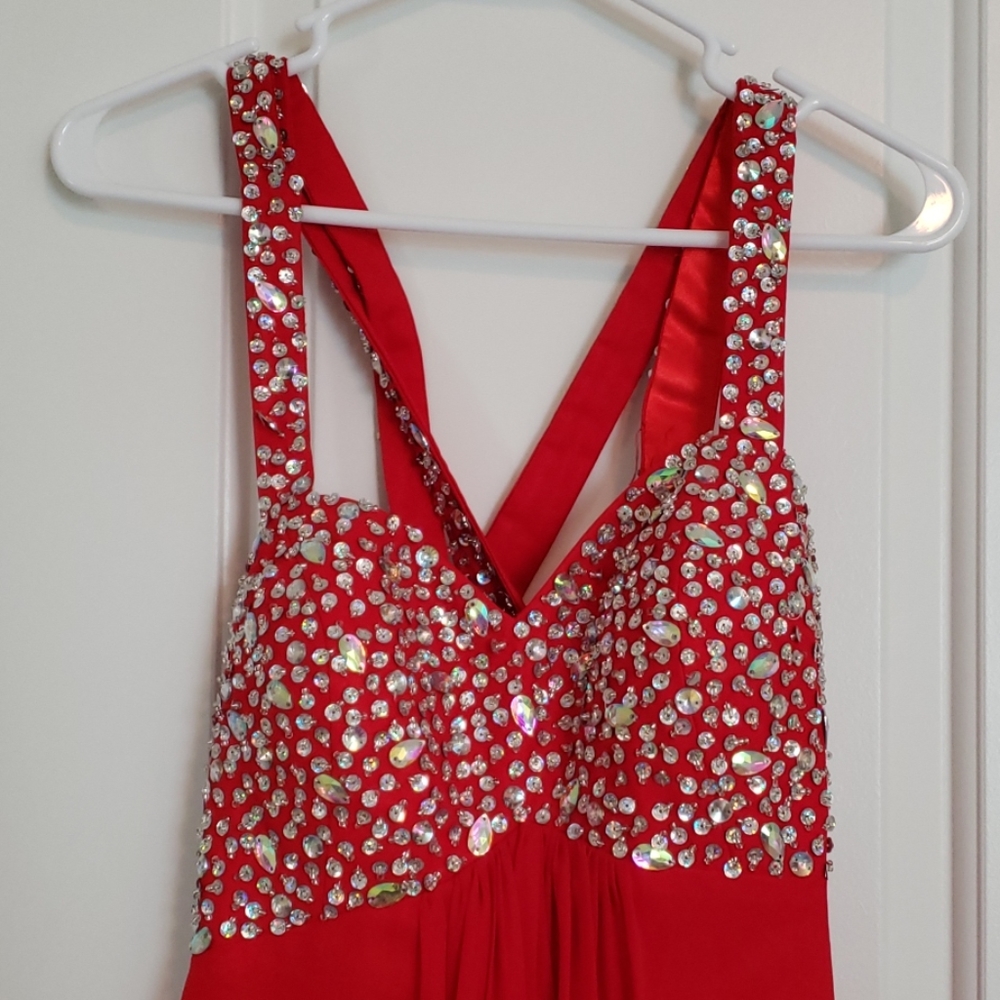 Red long gown